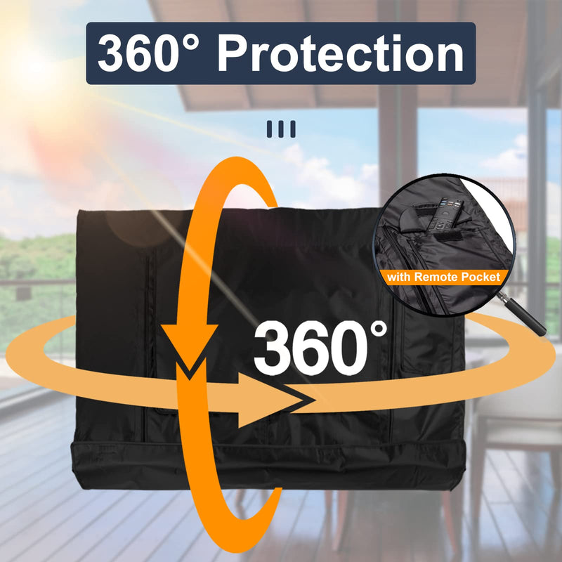  [AUSTRALIA] - TV Cover for 46 to 50 inch TV, Waterproof and UV Protection TV Outdoor Cover with Bottom Cover, for Flat Screen TV Cover, for LED, LCD, OLED TVs Outside TV Cover Size-46.5"Wx29"Hx5"D
