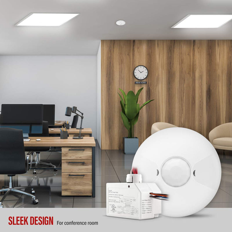  [AUSTRALIA] - ENERLITES Low Voltage Ceiling Sensor Pir Occupancy Motion Detector, 360° Field of View, 1200 Sq Ft Coverage, Commercial/Industrial Grade, MPC-50L, White