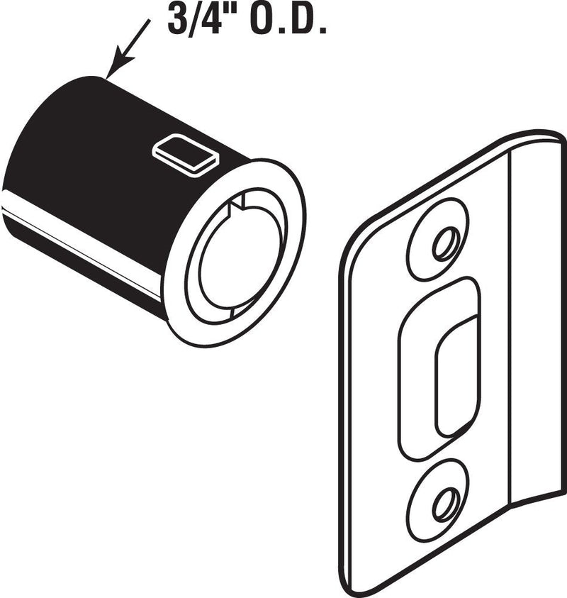  [AUSTRALIA] - Prime-Line N 7331 Drive-In Ball Catch w/Strike, 3/4 in. x 1-3/16 in., Diecast, Brass Plated