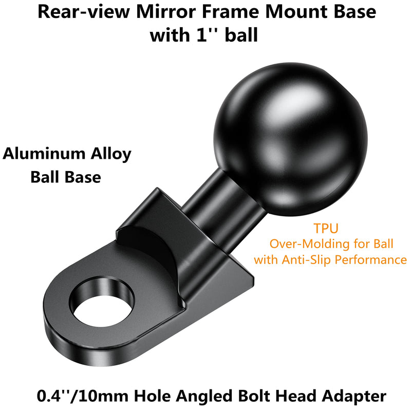  [AUSTRALIA] - BRCOVAN Aluminum Alloy 1'' Ball Mount Base with 10mm Mounting Hole, Rear-View Mirror Mount Ball Suitable for RAM Mounts / Cell Phone Holder with 1'' Ball Socket Model: R12, with 1'' ball