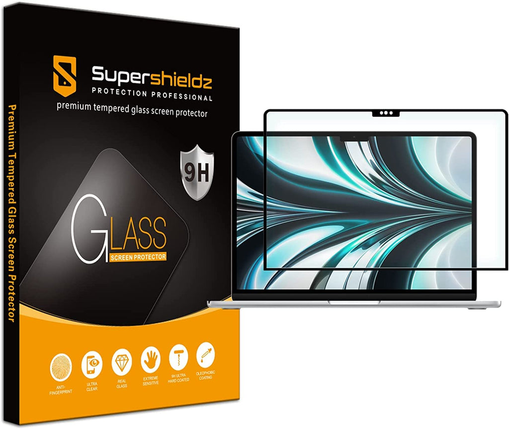  [AUSTRALIA] - Supershieldz Designed for New MacBook Air 13.6 inch (M2 Chip, 2022 Released) Tempered Glass Screen Protector, 0.33mm, Anti Scratch, Bubble Free