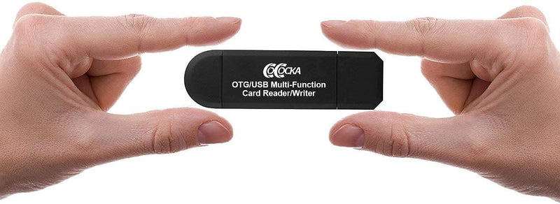 USB SD Card Reader, COCOCKA Micro SD/TF Flash Card Reader, Memory Card Reader, SD Card Adapter with OTG Function for PC/Laptop/Android Phone/Tablets (USB 2.0) 3 in 1 black - LeoForward Australia