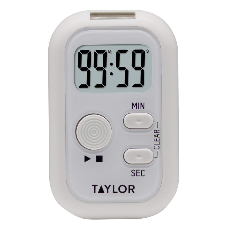  [AUSTRALIA] - Taylor Precision Products Multi-Alert (Sound, Light, Vibration) Digital Timer, Standard, White
