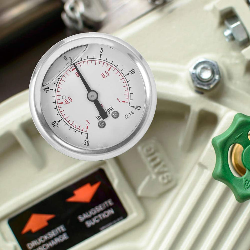  [AUSTRALIA] - Dual Scale Pressure Gauge 1/4 BSP Back Mount Pressure Gauge Radial Oil Filled Vacuum Pressure Gauge