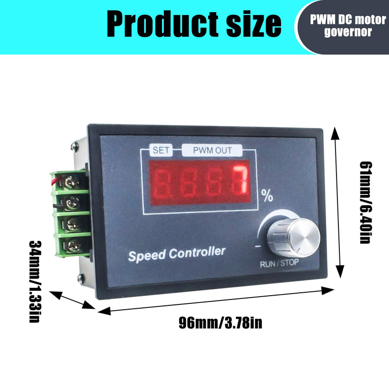  [AUSTRALIA] - DC motor speed controller, DC 6-60V 6V 12V 24V 36V 48V30A DC motor speed controller, speed adjustable stepless controller with start-stop switch regulator motor rotary knob