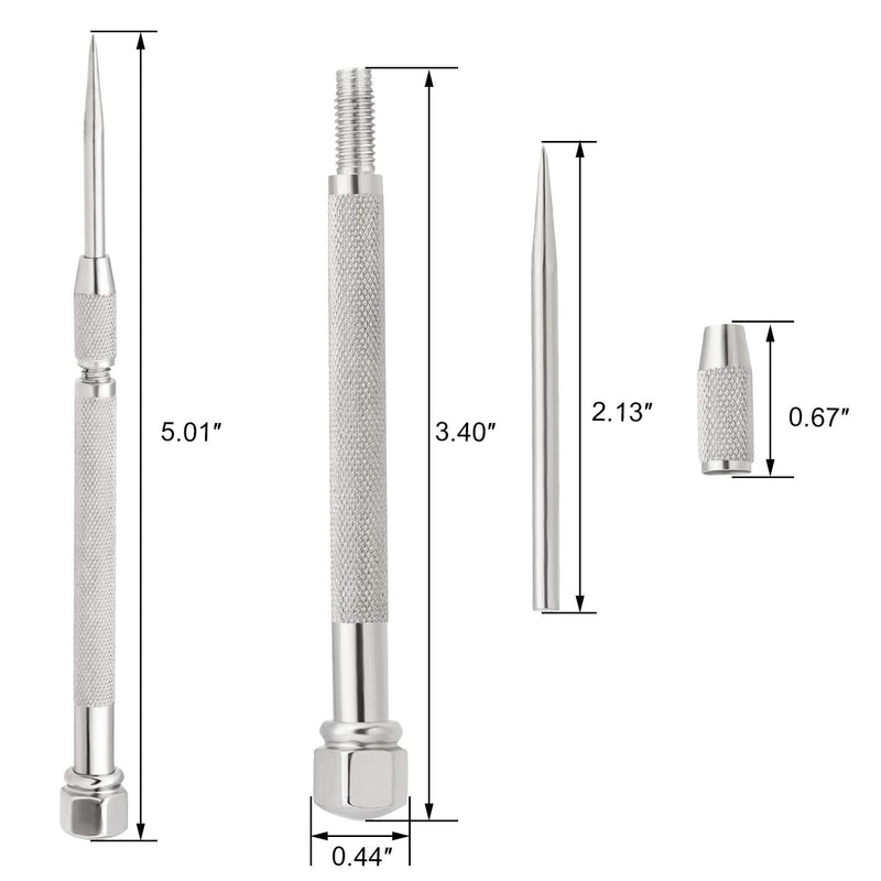  [AUSTRALIA] - PAGOW 70A Pocket Scriber Tool, Metal Scribe for Welding Marking Pen, Carbide Steel Point for Glass/Ceramics/Metal Sheet, Point Length 2-7/8", Handle Diameter 3/8" 5 inch Long