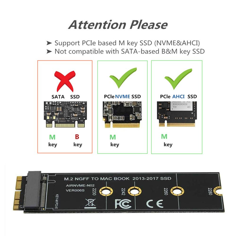 M.2 NVME SSD Convert Adapter Card for Upgrade MacBook Air ( 2013-2017 ) - LeoForward Australia