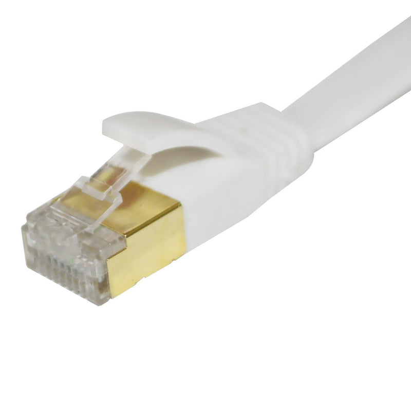  [AUSTRALIA] - Enterest White Ultra Slim Flat Profile Cat 7 Flat Ethernet Cables with High-Speed for Computers/Modem/Smart Televisions/Router/LAN/Printer/MAC/Laptop/Playstation (32.8feet) 32.8feet