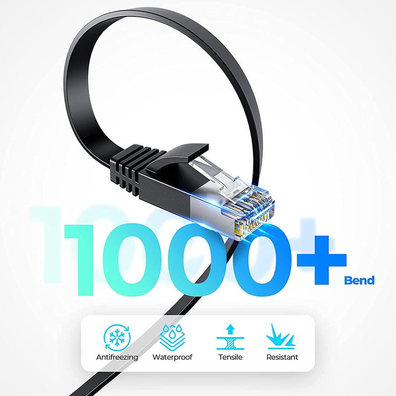  [AUSTRALIA] - Musment Cat 8 Ethernet Cable 10ft, High Speed Ethernet Cord, Slim LAN Cable with RJ45, Weatherproof Flat Internet Network Patch Cord, Black