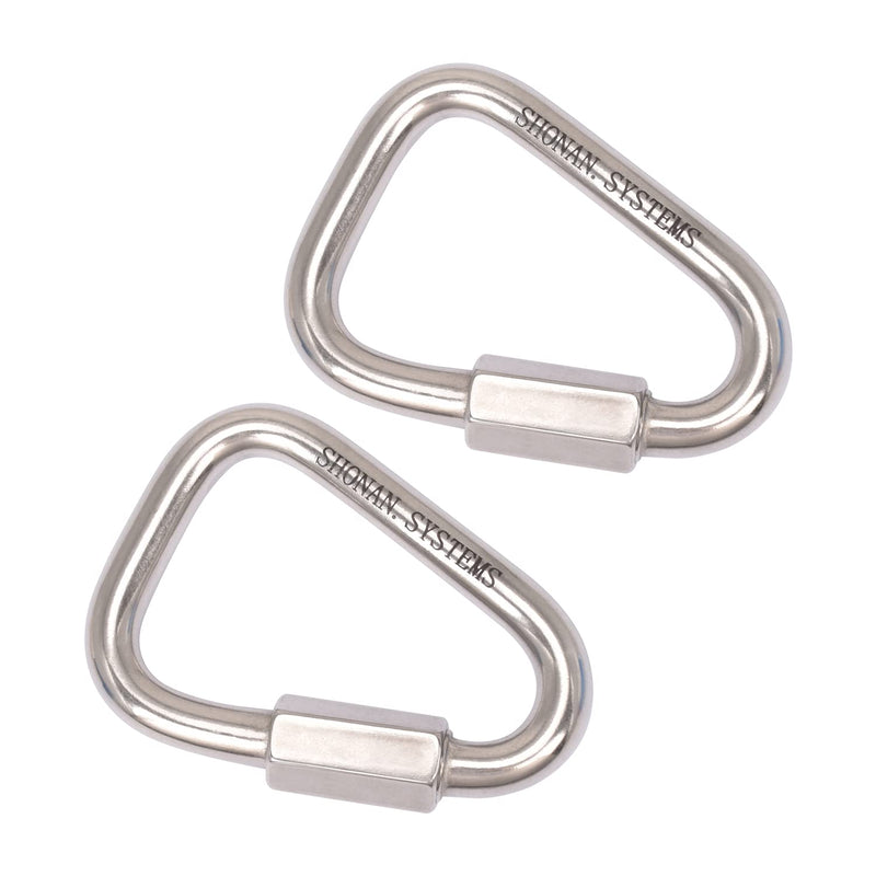  [AUSTRALIA] - SHONAN 2.9 Inch Delta Quick Link Large Stainless Steel Triangle Quick Links Heavy Duty Triangle Carabiners Marine Grade, 2 Pack, 1535 Lbs Capacity 2.9 Inch, 2 Pack(Marine Grade)