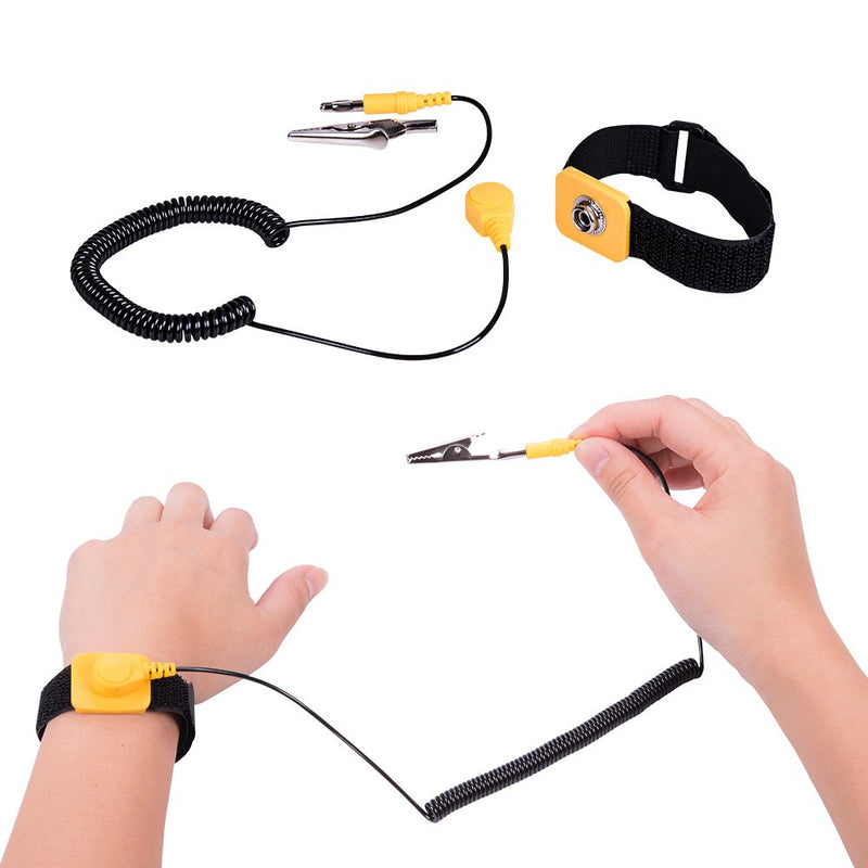 Rosewill Anti Static Wrist Strap Band, ESD Strap Anti Shock Wristband Bracelet with Grounding Wire Alligator Clip, Detachable Extra Long Cord (Packaging May Vary) - RTK-002 - LeoForward Australia