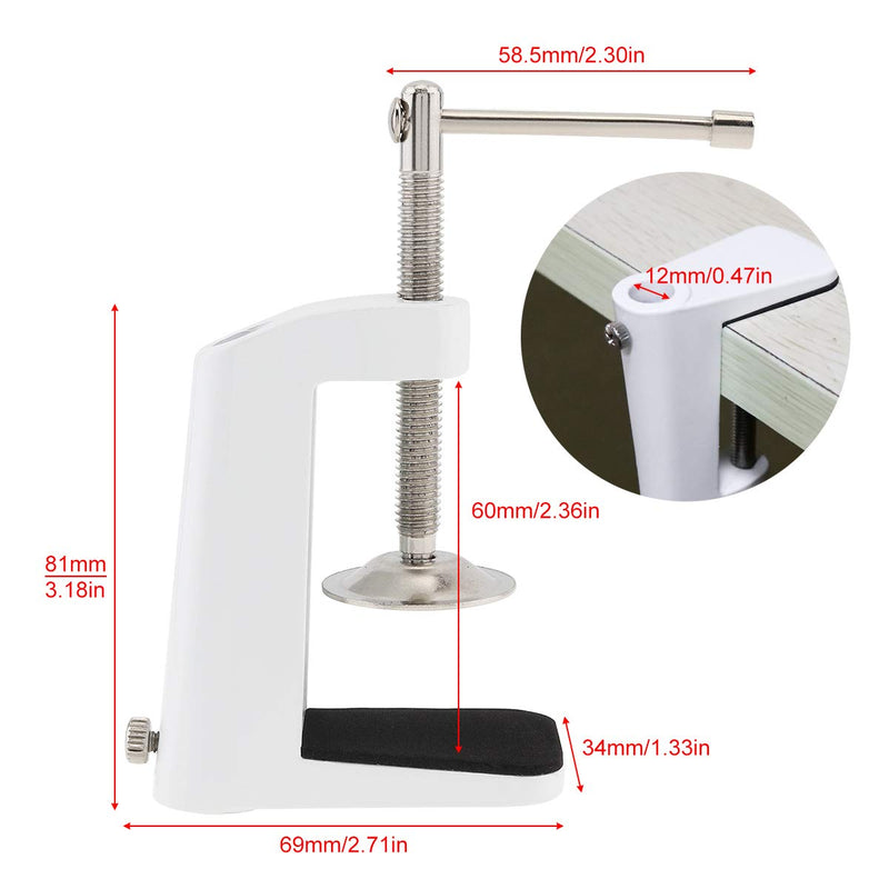  [AUSTRALIA] - RTNLIT Universal C Shape Table Mounting Clamp for Microphone Suspension Boom Scissor Arm Stand Holder with Adjustable Positioning Screw, Fits up to 2.16"/5.5cm Desktop Thickness-White