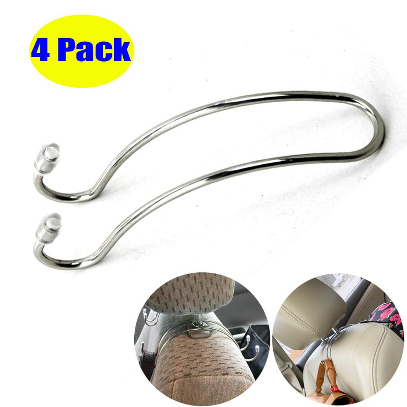  [AUSTRALIA] - 4 Pack Car Seat Headrest Hooks Strong and Durable Backseat Hanger Storage for Handbags, Purses, Coats, and Grocery Bags, Universal SUV Truck Vehicle Car Seat Back Headrest Bottle Holder Organizer 4 Pack