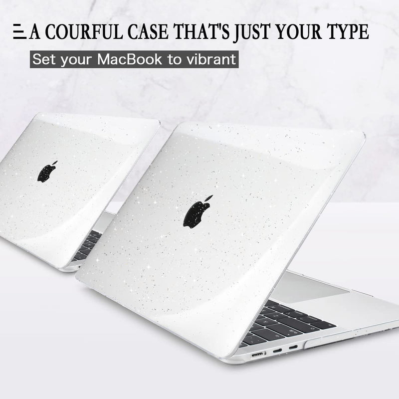 [AUSTRALIA] - CISSOOK Clear Glitter Star Case for MacBook Air 13.6 inch 2022 Release A2681 M2, Glossy Sparkly Hard Shell Case with Keyboard Cover USB C to USB Adapter for MacBook Air M2 2022 with Touch ID Air13.6inch-Clear Glitter Star