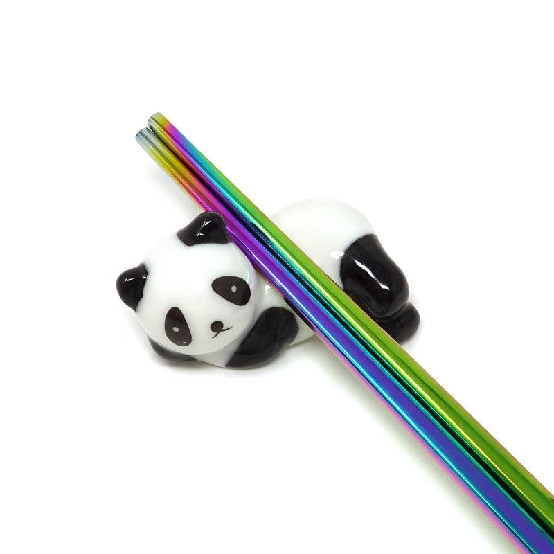  [AUSTRALIA] - Honbay 6PCS Cute Ceramic Panda Chopsticks Rest Rack Stand Holder for Chopsticks, Forks, Spoons, Knives, Paint Brushes