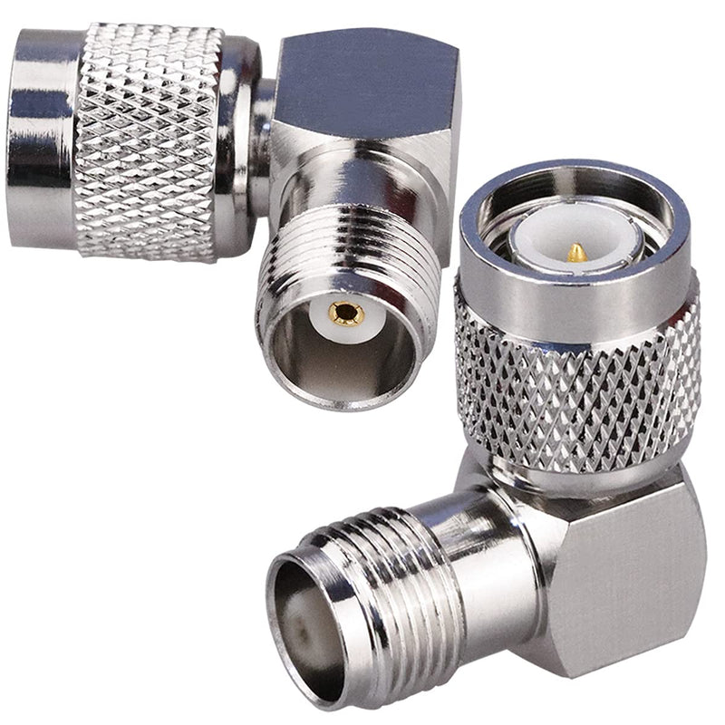  [AUSTRALIA] - TUOLNK 2 Pack TNC Male to TNC Female Right Angle Connector 90 Degree Coax Adapter TNC L Type Connector RF Antenna Coaxial Adapter