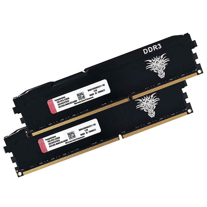  [AUSTRALIA] - Yongxinsheng DDR3 8GBx2 (16GB Kit) 1600MHz UDIMM RAM PC3-12800U CL11 240 Pins 1.5V Non-ECC Unbuffered Ddr3 Desktop Memory - Black DDR3 (8GBx2) 1600Mhz