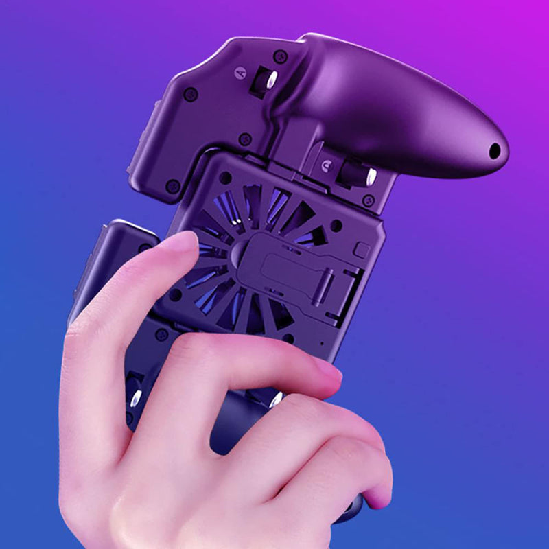  [AUSTRALIA] - FURZEQIFA PUBG Mobile Controller Joystick Turnover Button Gamepad for PUBG iOS Android Six Finger Operating Gamepad With Cooling Fan