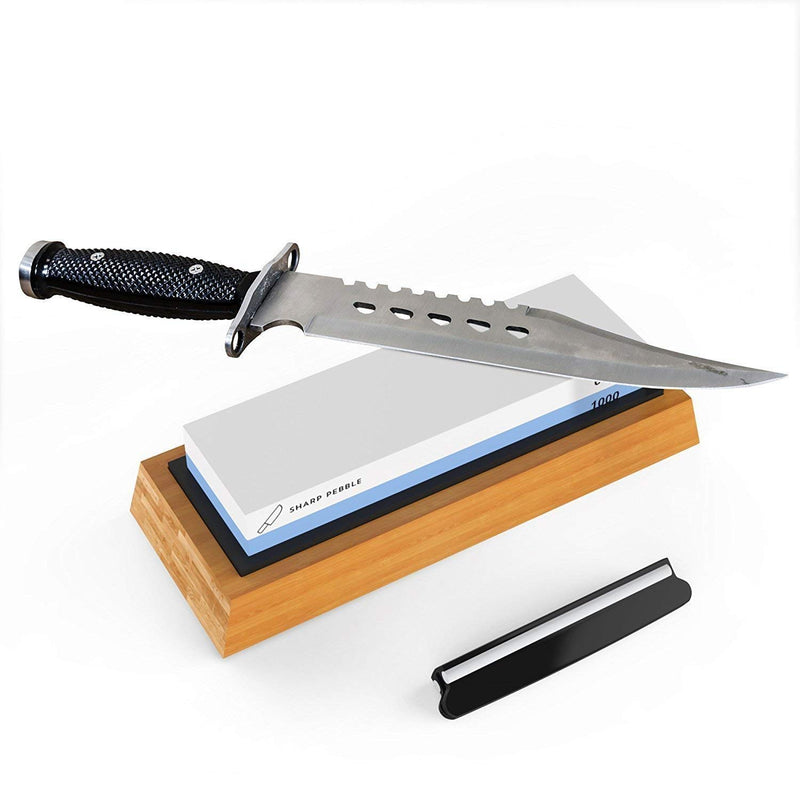  [AUSTRALIA] - Sharp Pebble Premium Whetstone Knife Sharpening Stone 2 Side Grit 1000/6000 Waterstone- Whetstone Knife Sharpener- NonSlip Bamboo Base & Angle Guide