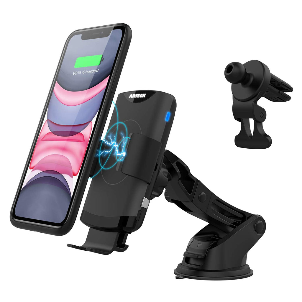  [AUSTRALIA] - 10W Wireless Car Charger Phone Mount, Arteck Universal Car Mount Phone Holder Fast Charging Compatible with iPhone 14 14Pro 13 13Pro 13 Mini 12 11, Samsung Galaxy S Series/Note, Other Smartphone