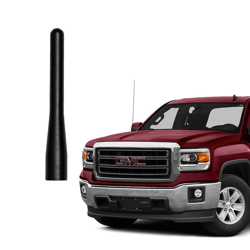  [AUSTRALIA] - GM Truck Short Radio Antenna, Compatible with 1999-2023 Chevy Silverado/GMC Sierra 1500 2500 3500 Truck Pickup Direct Replacement Antenna Rod, Matte Black 3.6 Inch 6061 Aluminum, Car Wash Safe Proof