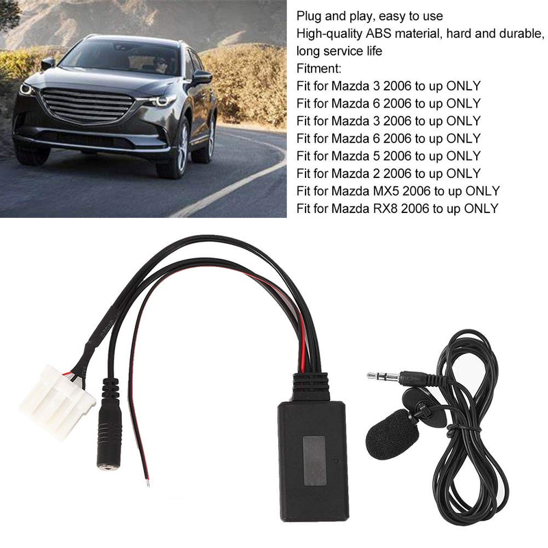 Akozon AUX‑in Cable Adapter Car Bluetooth 5.0 Microphone Fit for Mazda 2 3 5 6 RX8 MX5 - LeoForward Australia