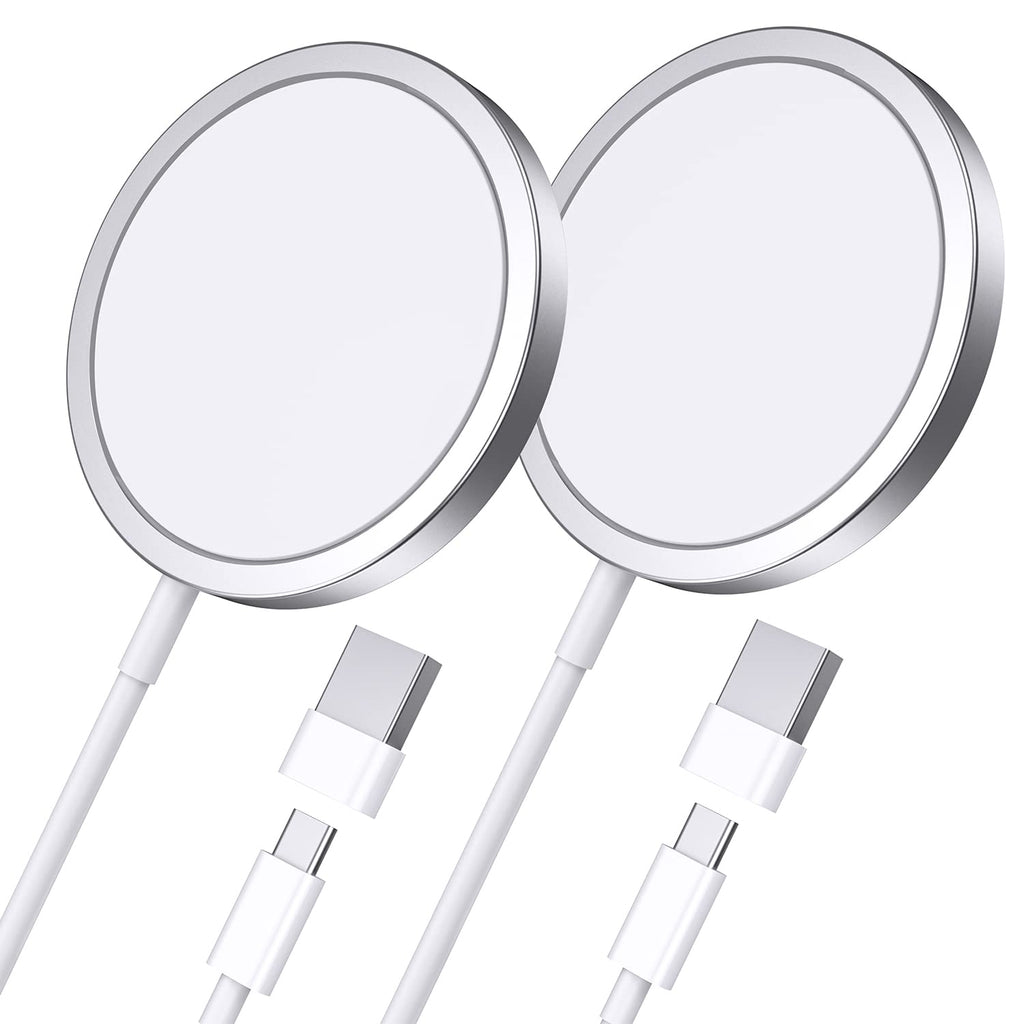  [AUSTRALIA] - 2 Pack Magnetic Wireless Charger 15W Fast Mag-Safe Charger for iPhone 14/13/12 Series and AirPods 3/2/Pro (Mag-Safe Charger Silver) Mag-safe Charger Silver
