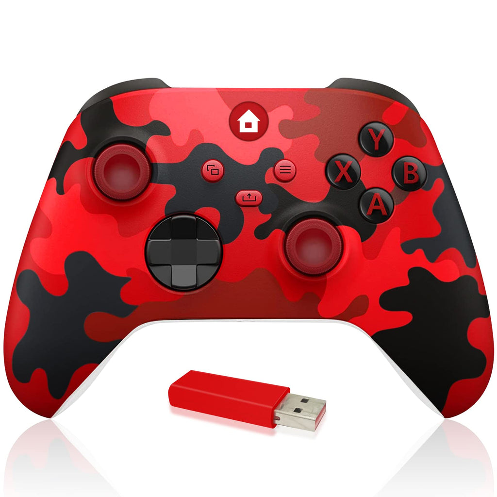  [AUSTRALIA] - ADHJIE Wireless Controller for Xbox one, 2.4G Wireless Xbox One Controller Compatible with Xbox One/One S/One X/One Series Wireless Xbox Controller with Wireless Adapter(Camo Red)