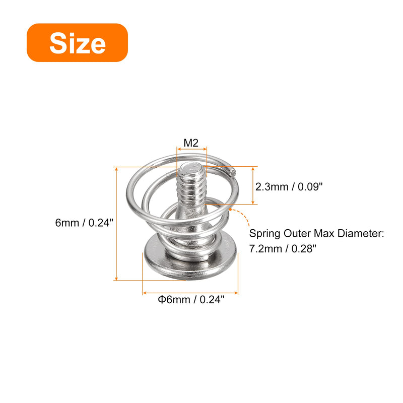  [AUSTRALIA] - uxcell Spring Screws, 20pcs M2x6mm 7.2mm Spring OD GPU Graphics Card Back Plate Heatsink Screws Computer Fan Fixed Screws M2x6x7.2mm 20