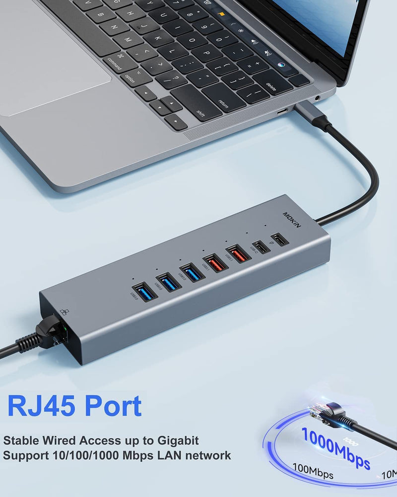  [AUSTRALIA] - Laptop Docking Station Dual Monitor, USB C Dual HDMI Dock with USB 3.1 A/C 10Gbps Data Ports, Gigabit Ethernet, 100W PD, Compatible for MacBook/HP/Dell/Lenovo/Chromebook/Surface Upgrade Dual HDMI