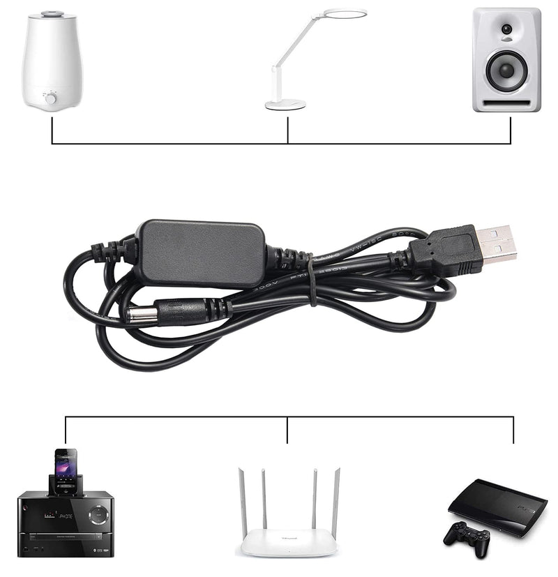  [AUSTRALIA] - GutReise USB 5V to DC 12V Converter Power Cable + 8 Connectors Adapter USB to DC Power Cable (Below 2A Max for 8Watts)