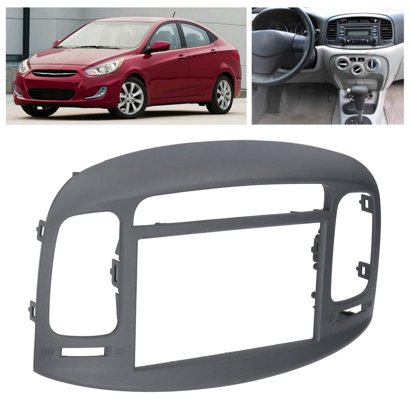  [AUSTRALIA] - 2008 Accent Hatchback Radio Dash Bezel,2007 Accent Dash Bezel Kit,Other supplies,2DIN Car Stereo Radio Fascia Dash Panel DVD Frame ABS Replacement for Accent 2009‑2012