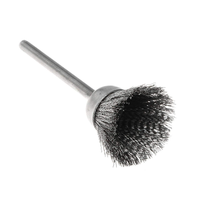  [AUSTRALIA] - Magic&shell Wire Brush 15PCS Cup Shape 15mm End Brushes Stainless Steel Wire Brush 1/8" Shank for Compatible Rotary Tool
