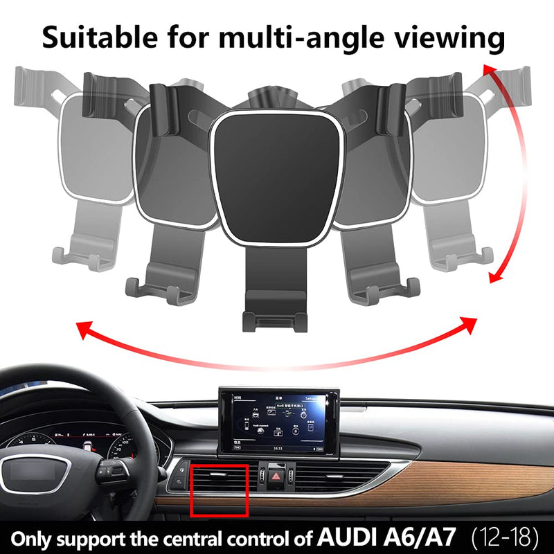  [AUSTRALIA] - LUNQIN Audi 2012-2018 A6 A7 S6 S7 RS6 RS7 Allroad Car Phone Holder Auto Accessories Navigation Bracket Interior Decoration Mobile Cell Phone Mount for 2012-2018 Audi A6 S6 A7 S7 RS6 RS7