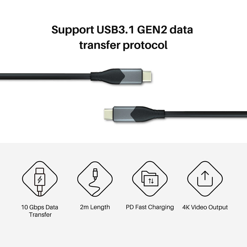  [AUSTRALIA] - HUION Full-Featured USB-C to USB-C Cable Support USB 3.1 GEN 2 DP Signal for Graphics Drawing Tablet with Screen Kamvas 22/24/22 Plus/24 Plus/Pro 16 (4K)/Pro 16 Plus (4K)/Pro 24(4K), 6.56ft 6.56 Feet