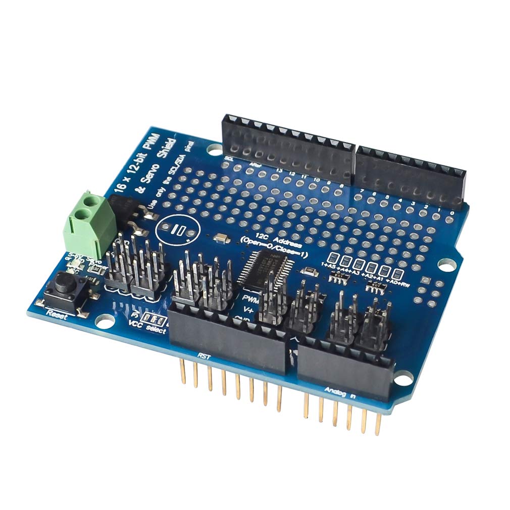  [AUSTRALIA] - HiLetgo PCA9685 Servo Shield PCA9685 16 Channel 12-bit PWM Servo Driver Shield I2C Interface for Arduino