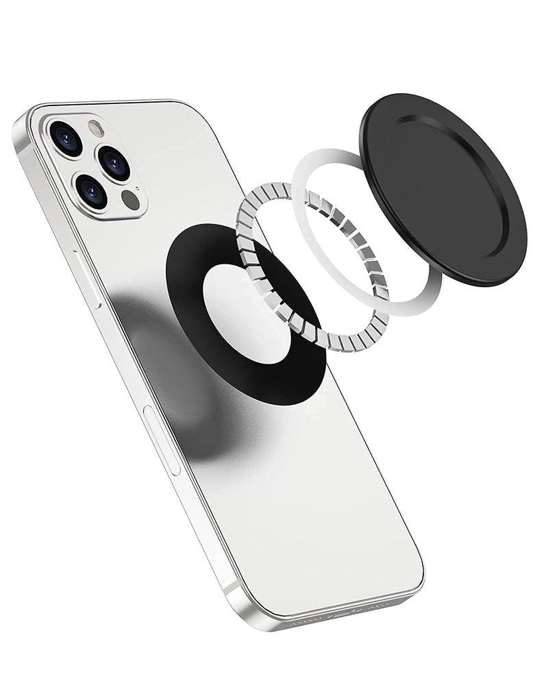 metisinno Magnetic Base for iPhone 12 MagSafe Accessories Intended for PopSocket Collapsible Grip and Stand【Swappable Wireless Charging Compatible Mag Safe Case Must Use】- Black 1 Pack - LeoForward Australia