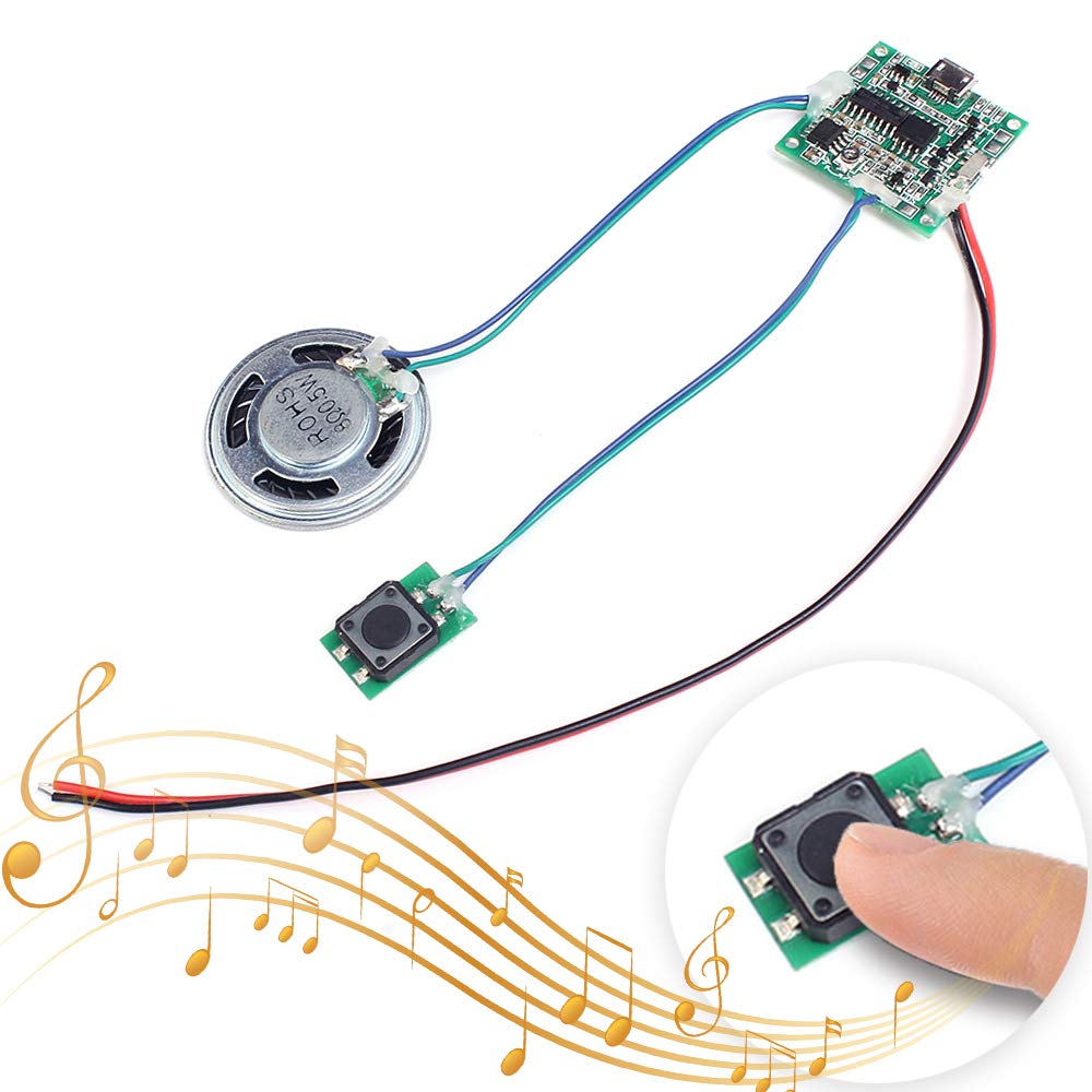  [AUSTRALIA] - Icstation Recordable Sound Module, Button Control Sound Chip 8M MP3 WAV Music Voice Player Programmable Board with Speaker for DIY Birthday Greeting Card Mother's Day Father's Day Creative Gift 8M Button Control