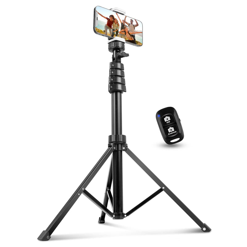  [AUSTRALIA] - Aureday 62" Phone Tripod Accessory Kits, Camera & Cell Phone Tripod Stand with Wireless Remote and Universal Tripod Head Mount, Perfect for Selfies/Video Recording/Vlogging/Live Streaming 62 inches