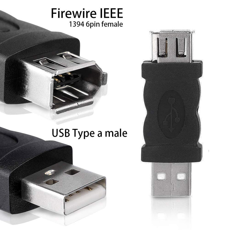  [AUSTRALIA] - Blacell USB 2.0 A Male to Firewire IEEE 1394 6P Female Adaptor Converter Connector F/M