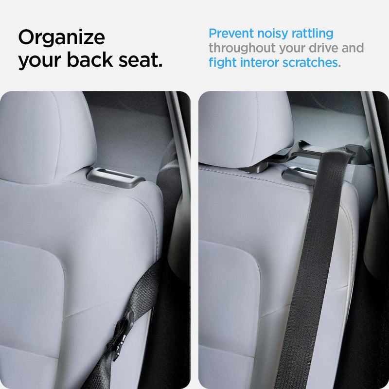  [AUSTRALIA] - Spigen Backseat Seatbelt Guide Holder Designed for Tesla Model Y (Black) - 2 Pack