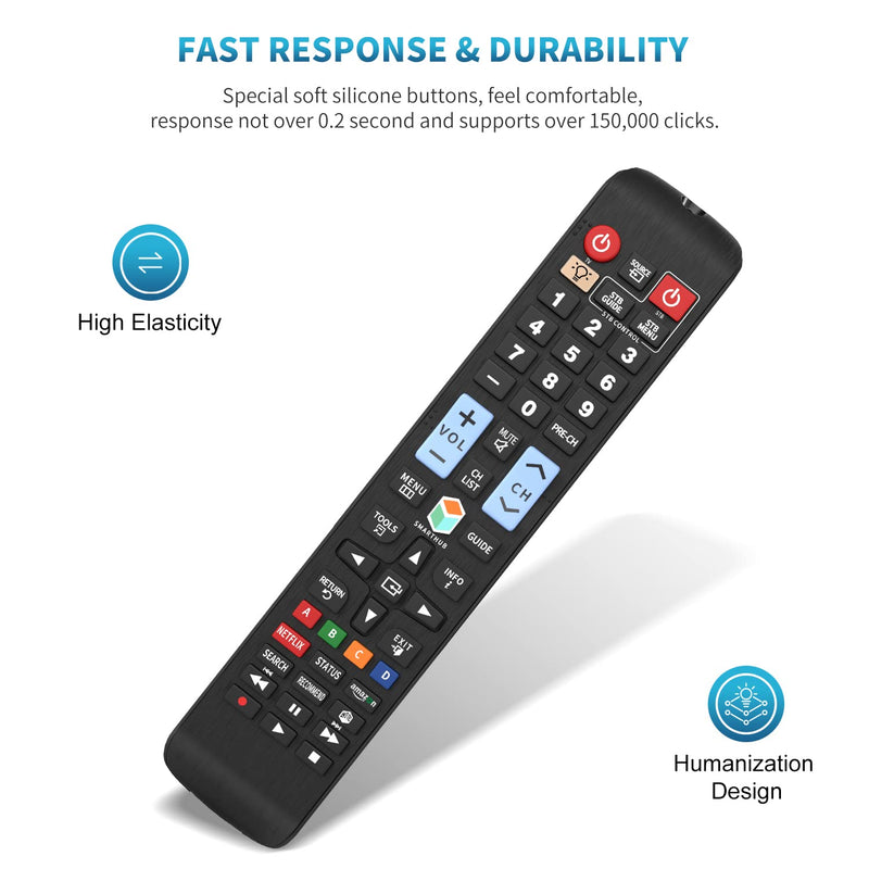  [AUSTRALIA] - Universal Remote Control for All Samsung TV Remote LCD LED QLED SUHD UHD HDTV Curved Plasma 4K 3D Smart TVs, with Buttons for Netflix, Prime Video, Smart Hub-Backlit