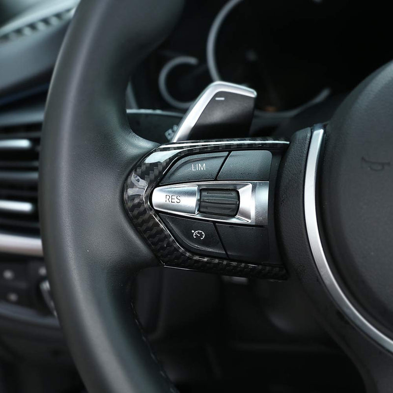  [AUSTRALIA] - Steering Wheel Covers, Carbon Fiber Steering Wheel Panel Frame Trim for BMW F20 F22 F30 F32 F10 F06 F15 F16(Carbon Fiber)