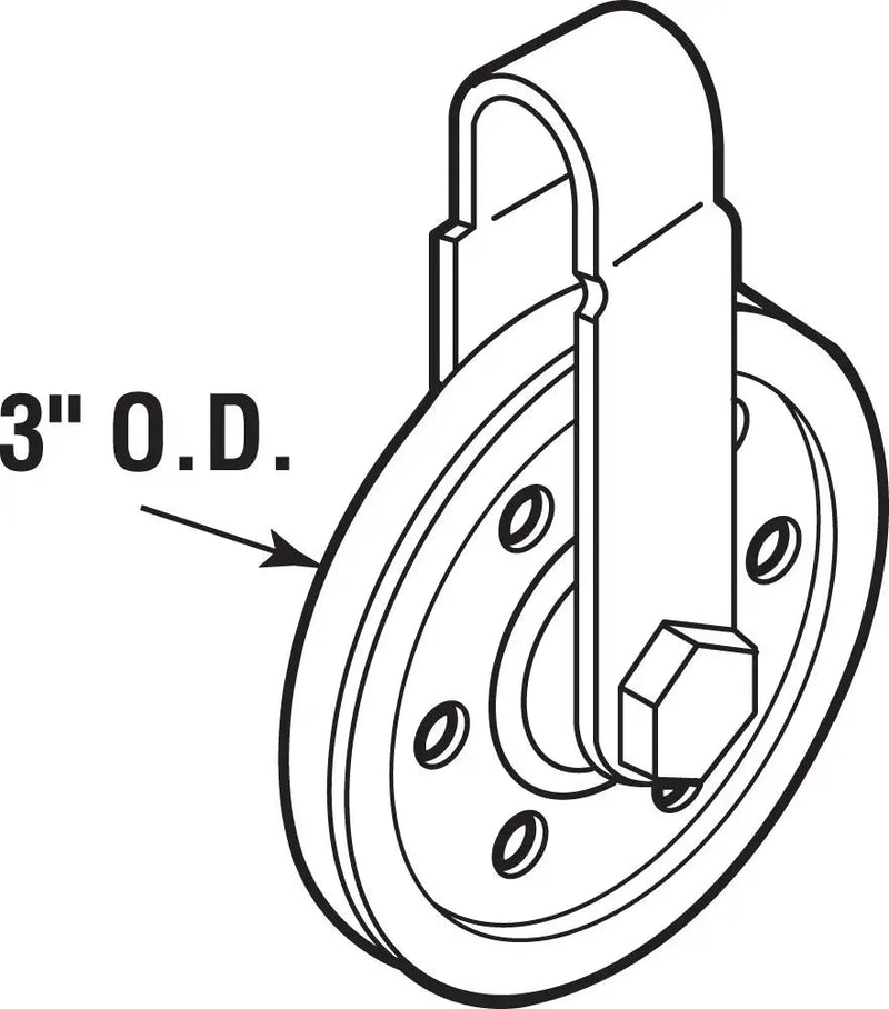  [AUSTRALIA] - Prime-Line GD 52189 Pulley with 2 Straps and Axle Bolts, 3 inch Diameter (2-pack) , White