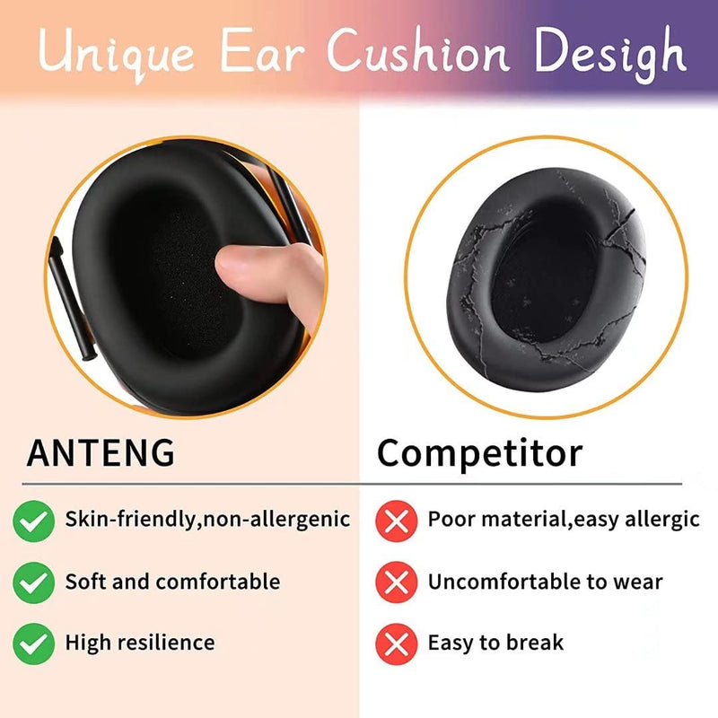  [AUSTRALIA] - ANTENG Ear Protection Safety Ear Muffs,NRR 35dB Noise Reduction Ear Muffs for Adult, Adjustable Ear Defender for Concerts, Events, Fireworks, for Indoor and Outdoor Use