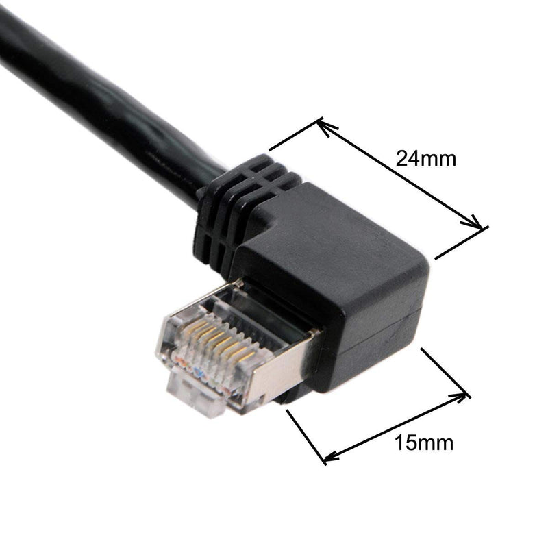 Xiwai Left/Right Angled 8P8C STP Cat6 LAN Ethernet Network Patch Cord 90 Degree to Straight Cable 50cm (Right Angled) Black Angled Right - LeoForward Australia