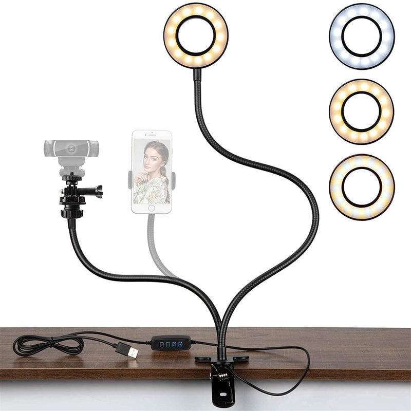  [AUSTRALIA] - Amada Webcam Light Stand for Live Stream, Selfie Ring Light with Webcam Mount for Logitech C925e, C922x, C930e,C922,C930,C920,C615,Brio 4K-AMWS01