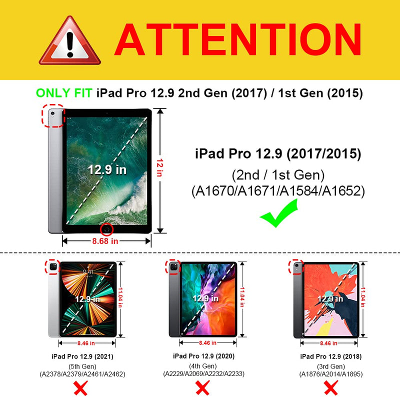 Fintie Folio Case for iPad Pro 12.9 (2nd Gen) 2017 / iPad Pro 12.9 (1st Gen) 2015 - [Corner Protection] Premium PU Leather Smart Stand Protective Cover with Auto Sleep/Wake (Shades of Blue) ZA-Shade of Blue - LeoForward Australia