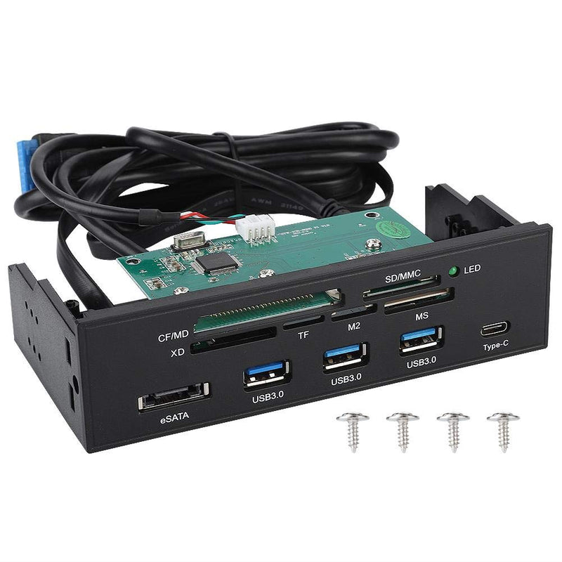  [AUSTRALIA] - Wendry Internal Card Reader, Multi-Function Super Speed USB 3.0 Hub w/Card Reader Dashboard Fits Any 5.25inches Computer Case Front Panel