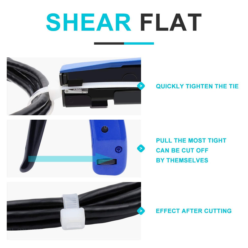  [AUSTRALIA] - Cable Tie Gun,Knoweasy Fastening Cable Tie Tool,Die-Cast Steel Flush Cut Zip Tie Gun with Steel Handle for Nylon Cable Tie,7 Inches Length Blue